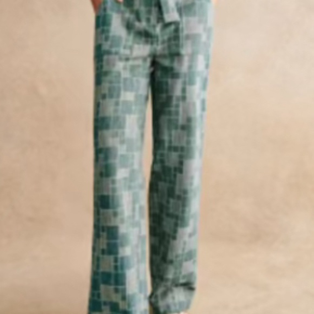 Sezane Andréas Trousers Denim Patchwork - Size 10